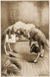 "Sie verbeugten sich beide tief und ihre Locken verhedderten sich", Illustration für Lewis Carrolls Alice im Wunderland, 1901